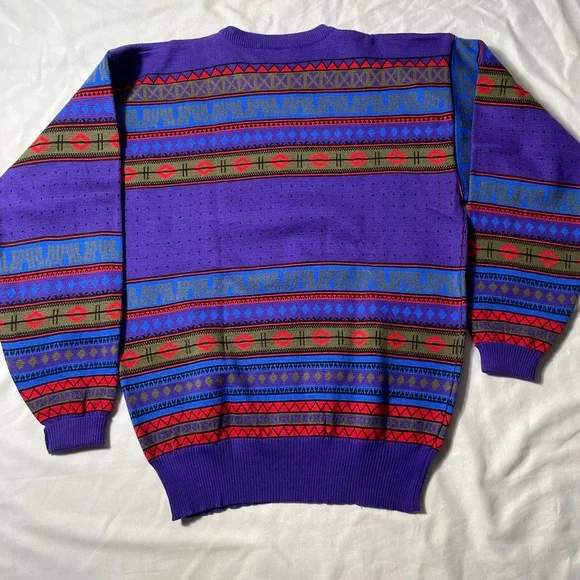 Vintage Meister hagemeister wool acrylic Mulitcolored abstract sweater size XL - Picture 2 of 7